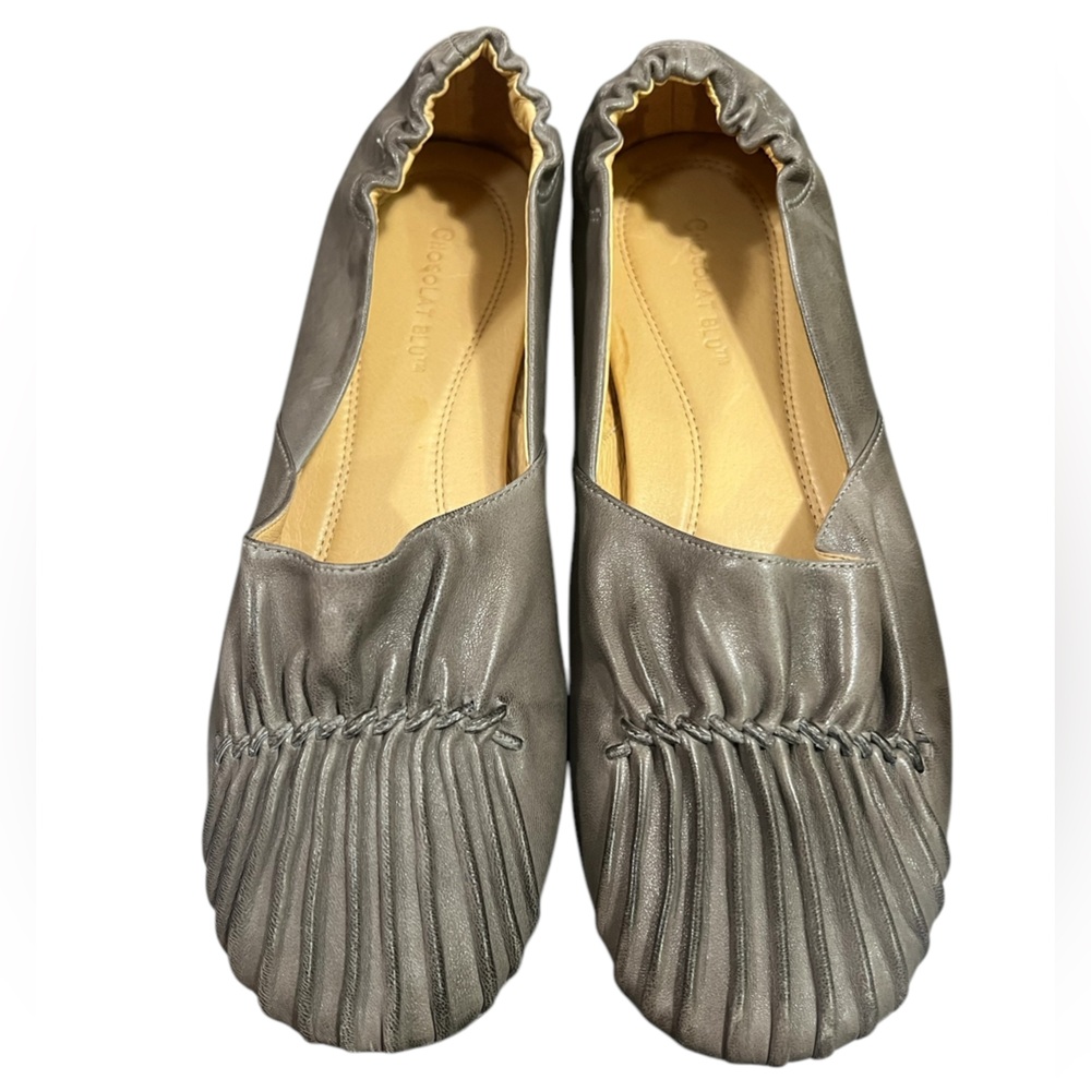 CHOCOLAT BLU Leather Cam Flat in Gray Size 9.5 - Picture 7 of 7